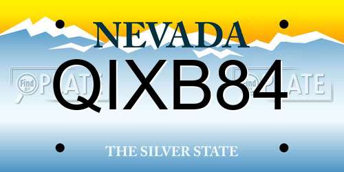 QIXB84 Nevada License Plate