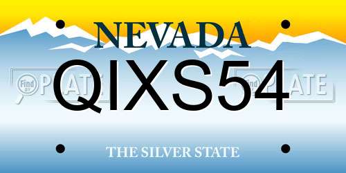 QIXS54 Nevada License Plate