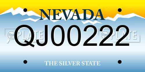 QJ00222 Nevada License Plate