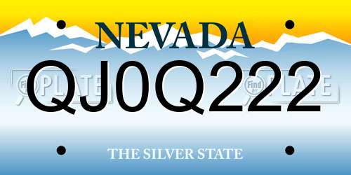 QJ0Q222 Nevada License Plate