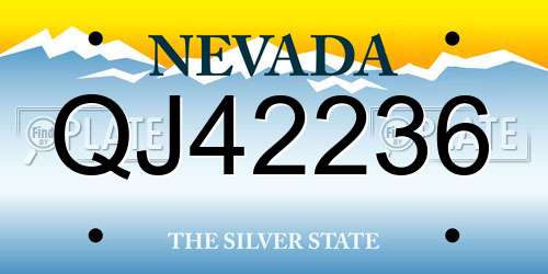 QJ42236 Nevada License Plate