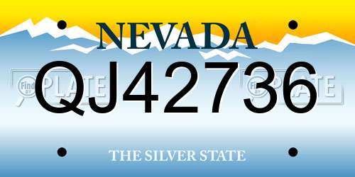 QJ42736 Nevada License Plate