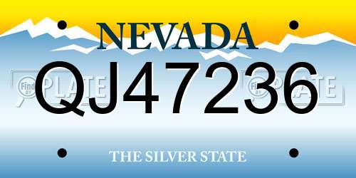 QJ47236 Nevada License Plate