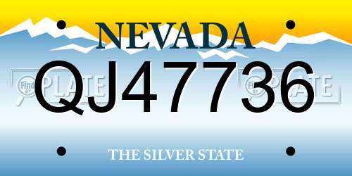 QJ47736 Nevada License Plate