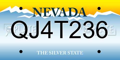 QJ4T236 Nevada License Plate