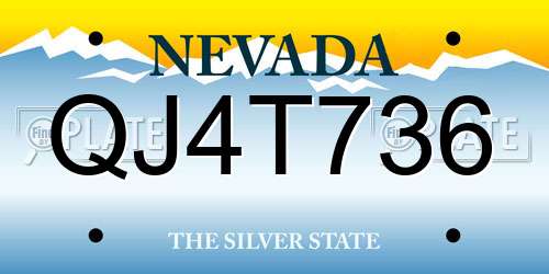 QJ4T736 Nevada License Plate