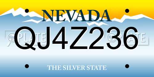 QJ4Z236 Nevada License Plate