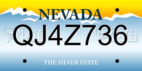 QJ4Z736 Nevada License Plate