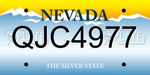 QJC4977 Nevada License Plate