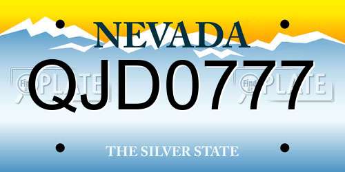 QJD0777 Nevada License Plate