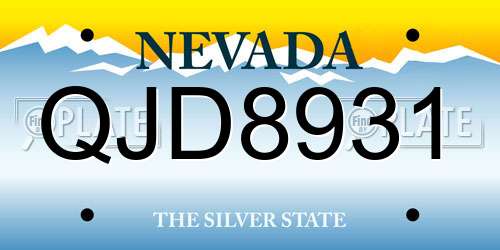 QJD8931 Nevada License Plate