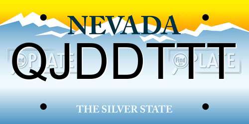 QJDDTTT Nevada License Plate