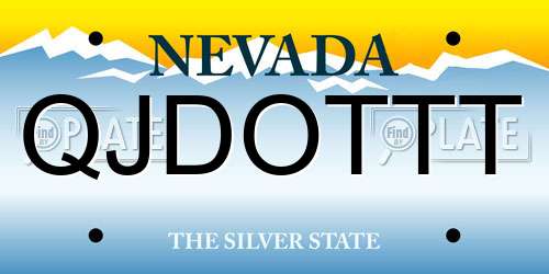QJDOTTT Nevada License Plate