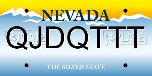 QJDQTTT Nevada License Plate