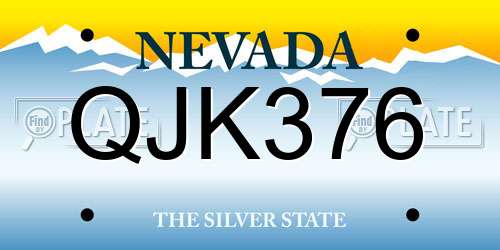 QJK376 Nevada License Plate
