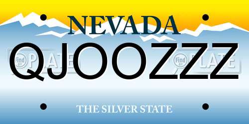 QJOOZZZ Nevada License Plate
