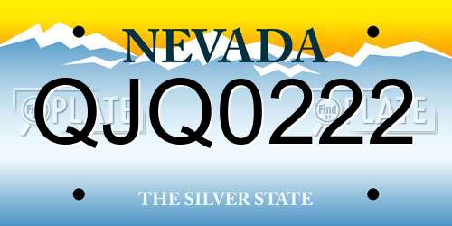 QJQ0222 Nevada License Plate