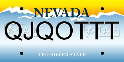 QJQOTTT Nevada License Plate