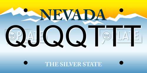 QJQQTTT Nevada License Plate