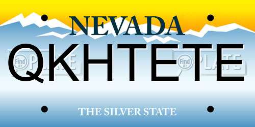 QKHTETE Nevada License Plate