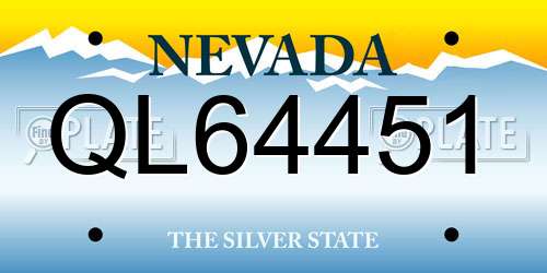 QL64451 Nevada License Plate