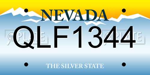 QLF1344 Nevada License Plate