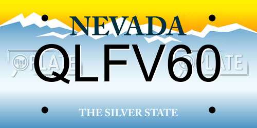 QLFV60 Nevada License Plate