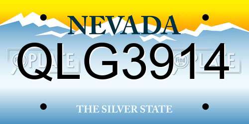 QLG3914 Nevada License Plate