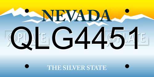 QLG4451 Nevada License Plate
