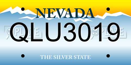 QLU3019 Nevada License Plate