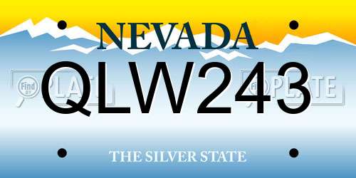 QLW243 Nevada License Plate