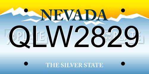 QLW2829 Nevada License Plate