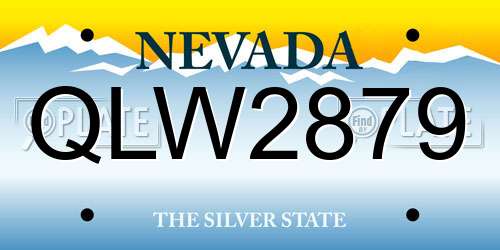 QLW2879 Nevada License Plate