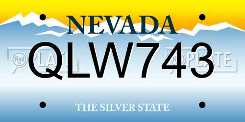 QLW743 Nevada License Plate