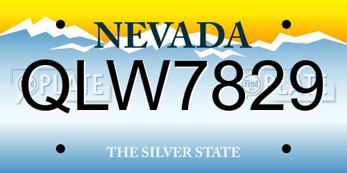 QLW7829 Nevada License Plate