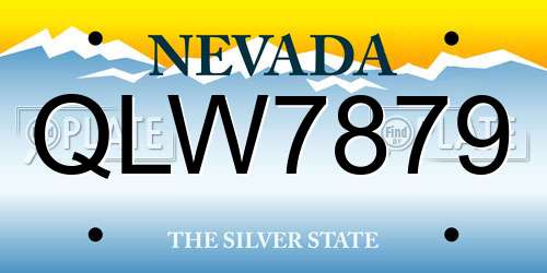 QLW7879 Nevada License Plate