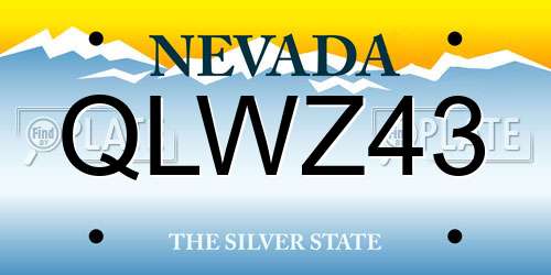 QLWZ43 Nevada License Plate