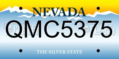 QMC5375 Nevada License Plate