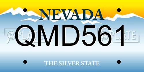 QMD561 Nevada License Plate
