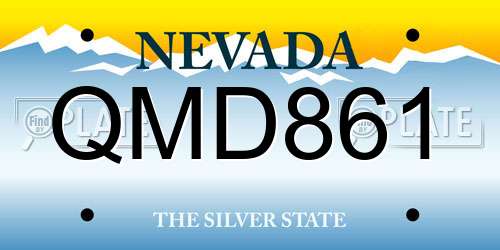 QMD861 Nevada License Plate