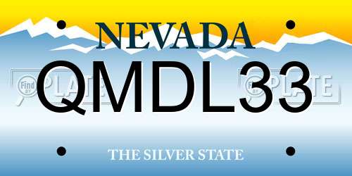 QMDL33 Nevada License Plate
