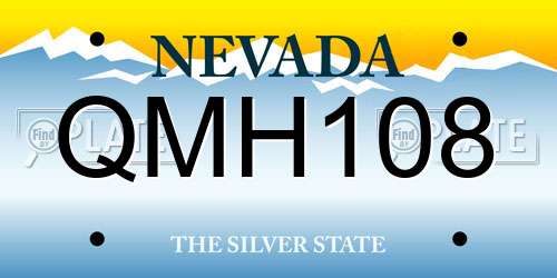 QMH108 Nevada License Plate