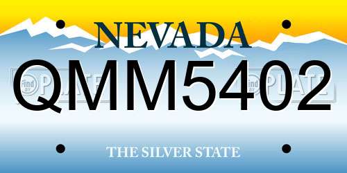QMM5402 Nevada License Plate