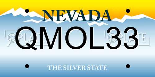 QMOL33 Nevada License Plate