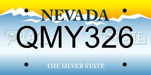 QMY326 Nevada License Plate
