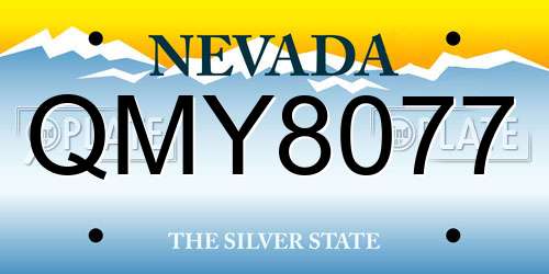 QMY8077 Nevada License Plate