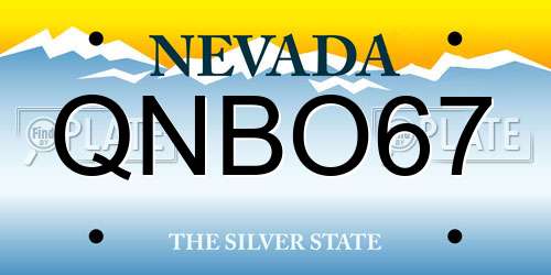 QNBO67 Nevada License Plate