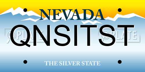 QNSITST Nevada License Plate