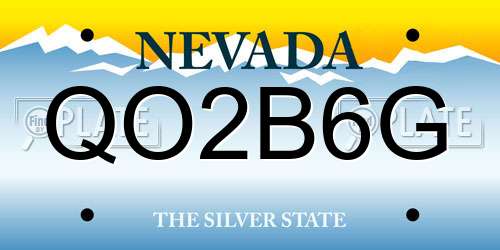QO2B6G Nevada License Plate