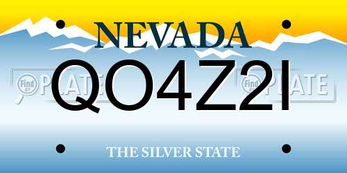QO4Z2I Nevada License Plate